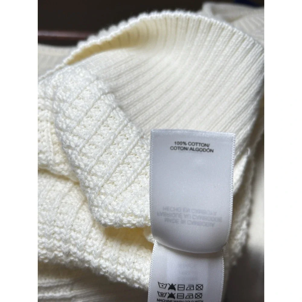 NWT Lucky Brand Women's Knit Sleeveless Sweater Pullover Size XL Cream Textured - Picture 6 of 7